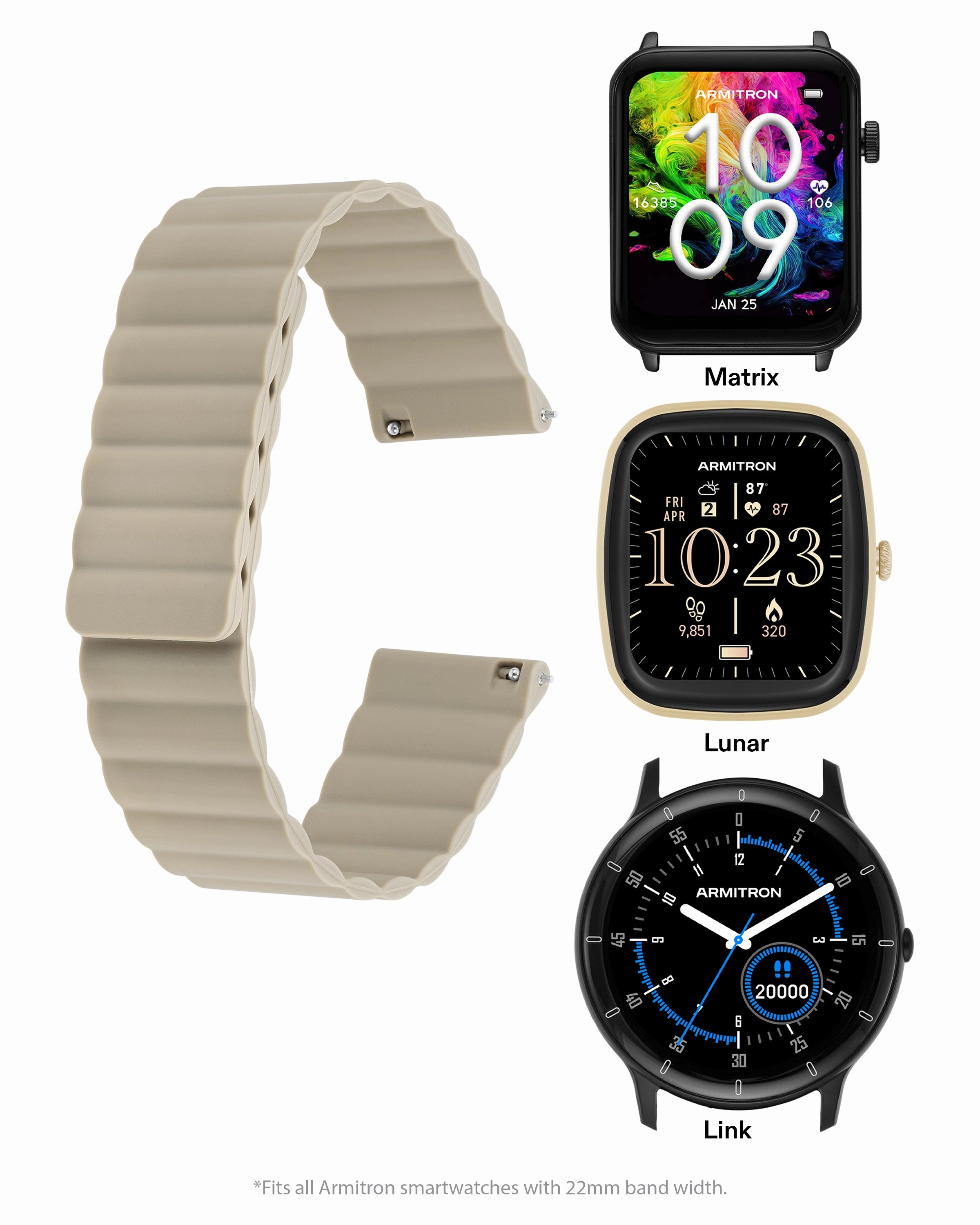 Armitron Connect™ Magnetic Silicone Band | 22mm