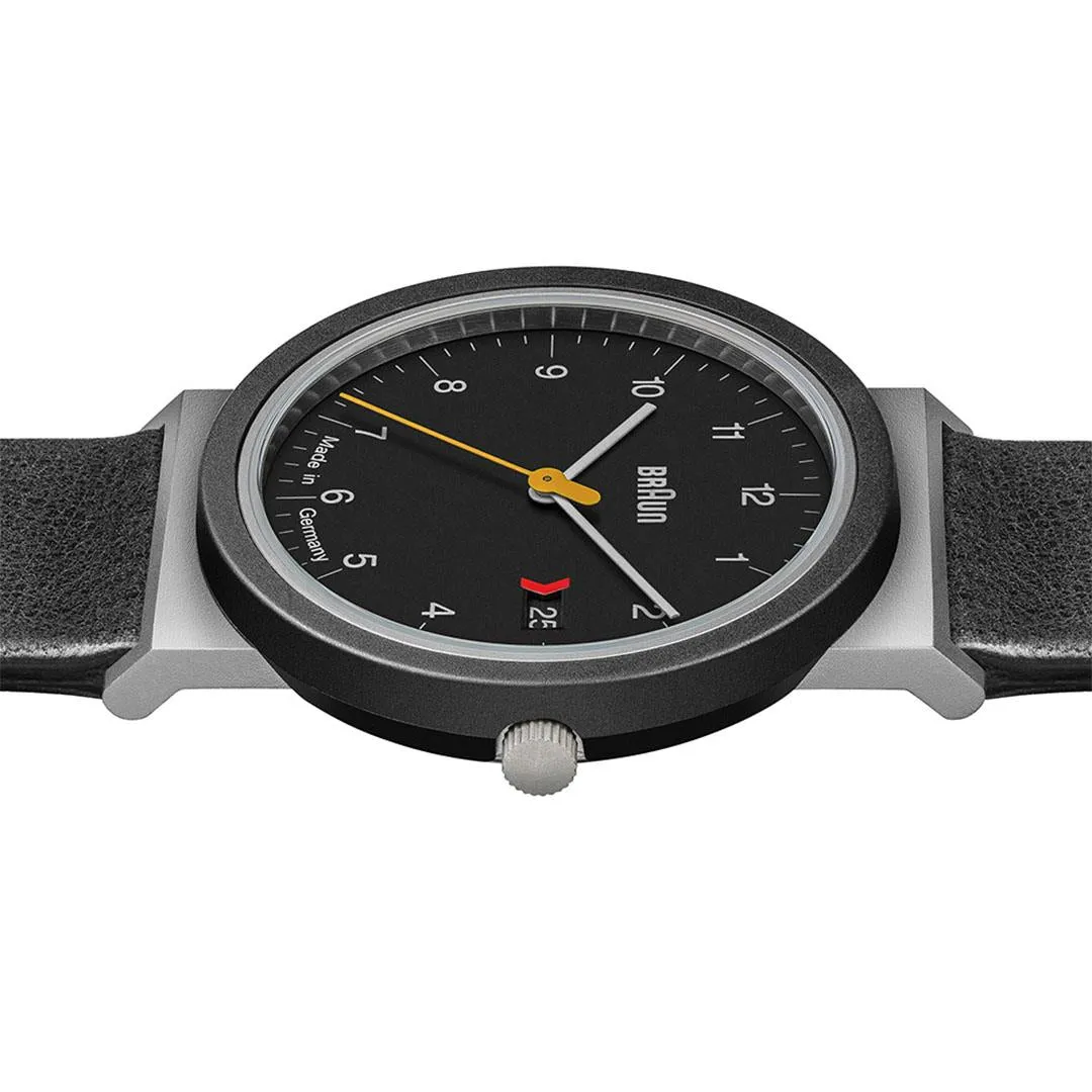 AW10 Braun gents EVO classic watch - black dial and black leather strap