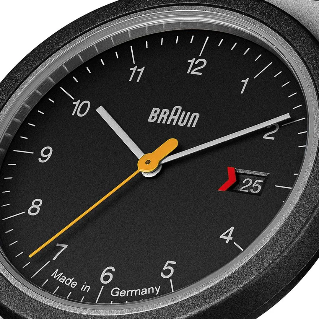 AW10 Braun gents EVO classic watch - black dial and black leather strap