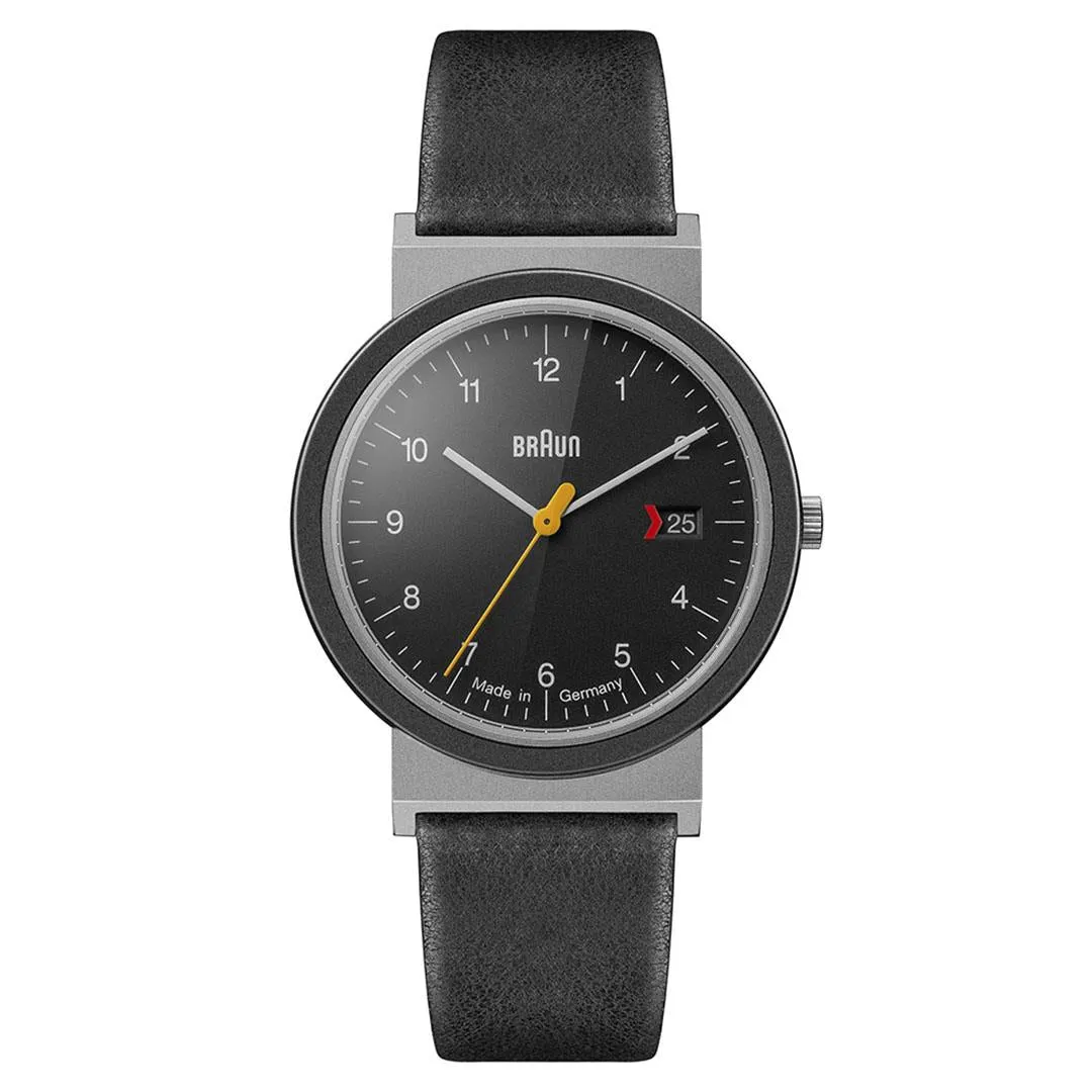 AW10 Braun gents EVO classic watch - black dial and black leather strap