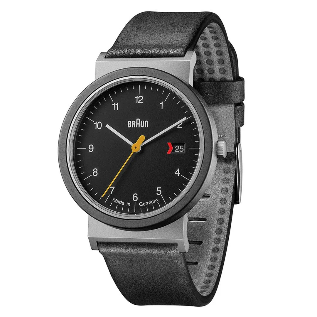 AW10 Braun gents EVO classic watch - black dial and black leather strap