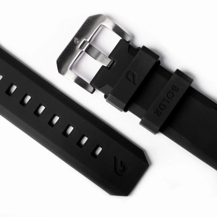 BOLDR Black Druber Rubber Strap 22mm