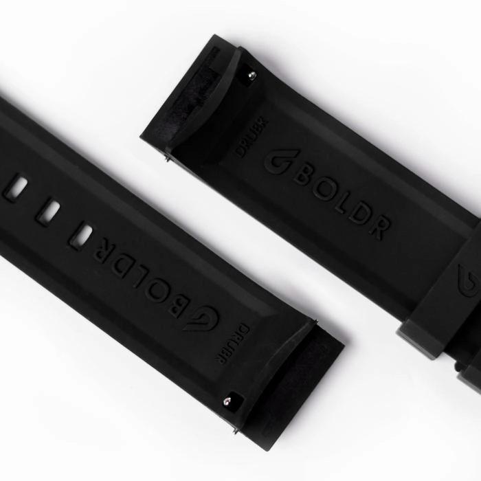 BOLDR Black Druber Rubber Strap 22mm