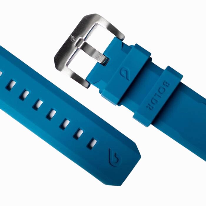 BOLDR Blue Druber Rubber Strap 22mm