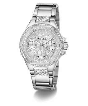 GUESS Ladies Silver Tone Multi-function Watch